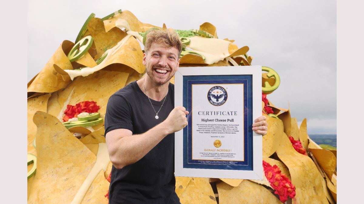 WTO Certifies “Highest Cheese Pull World Record” Doritos UK soars to new heights