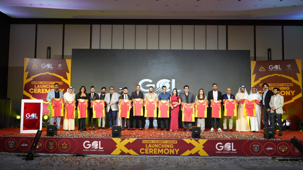 India Shines at Global Celebrity League Launch: Stars and Cricketers Set Dubai Stage Ablaze